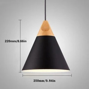 Black Large D25cm Скандинавские современные деревянные подвесные потолочные лампы, красочные Алюминиевые абажуры, Светильники для дома, столовой, освещение MYC - Цвет корпуса: Black Large D25cm