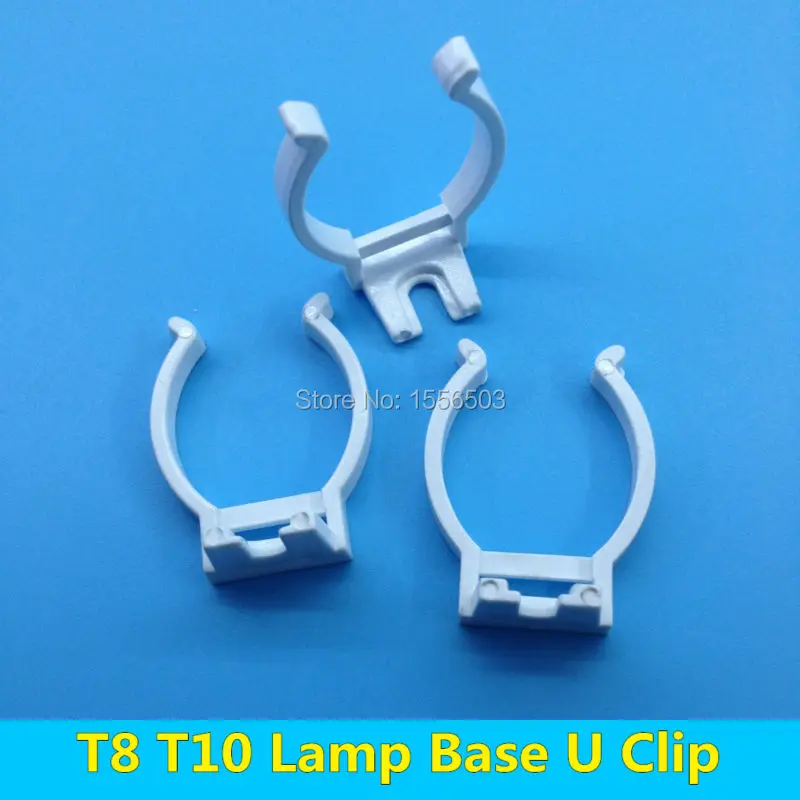 20 PCS Tube Light T8 T10 Wall Clip For Fluorescent lamp Base Plastic U Clips Connector Socket Bracket Holder | Лампы и освещение