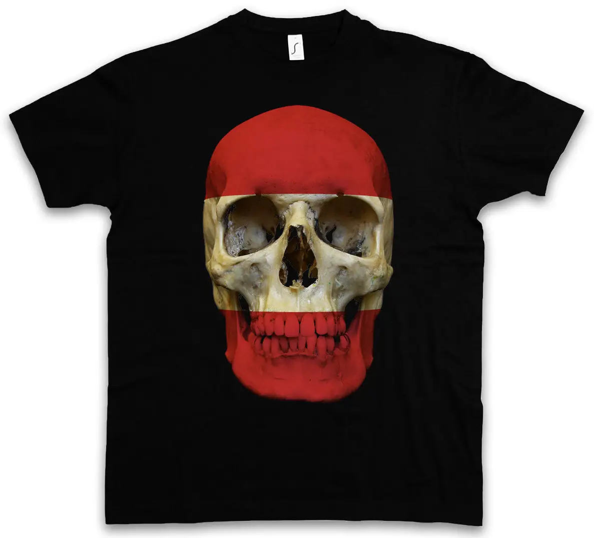 

New Fashion Men Tops Tees Free Shipping Classic Peru Skull Flag Print Tee Shirt Homme