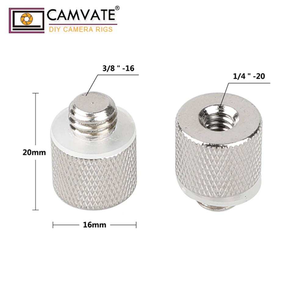 CAMVATE 2 шт. переходник 1/4 дюйма мама 3/8 папа для штатива камеры и Qr пластины/адаптера