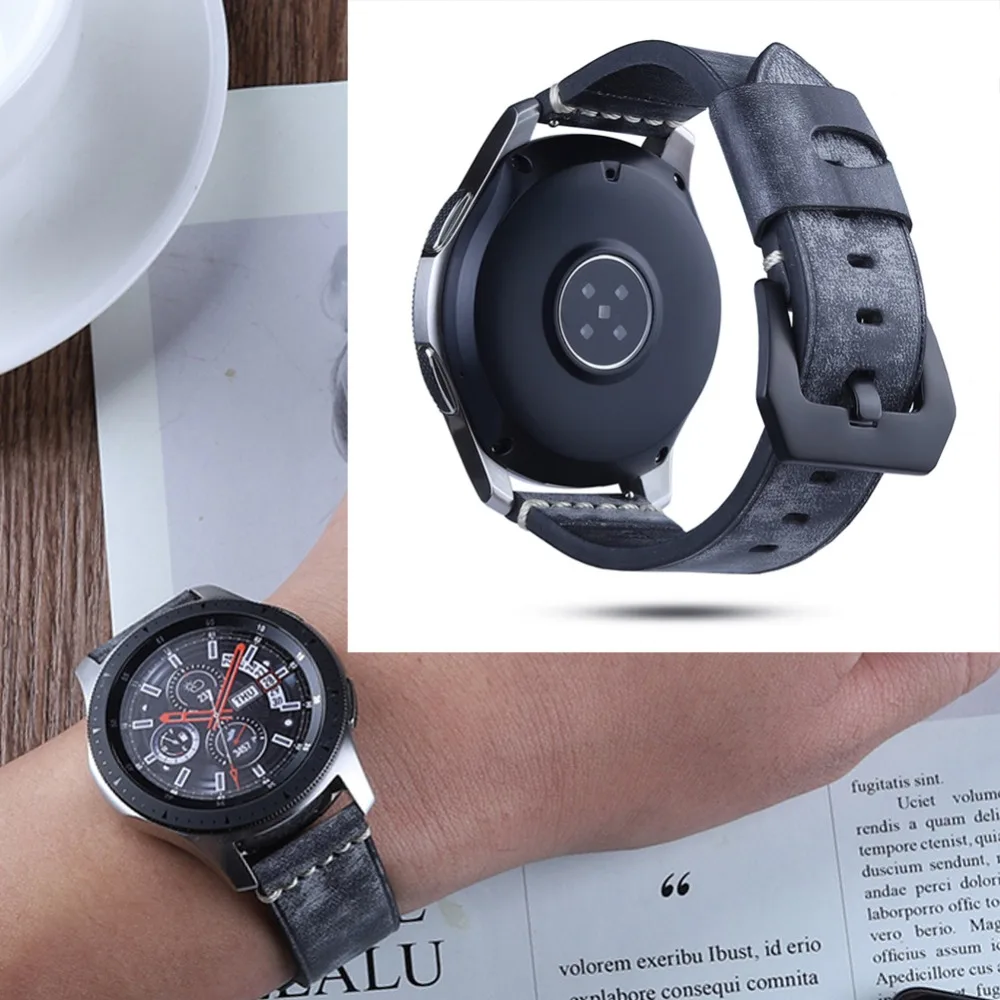 Совместимые samsung S3 полосы Белый Туман воск масло воск кожи 22 мм для samsung Galaxy Watch 46 мм SM-R800 быстросъемный ремешок на запястье