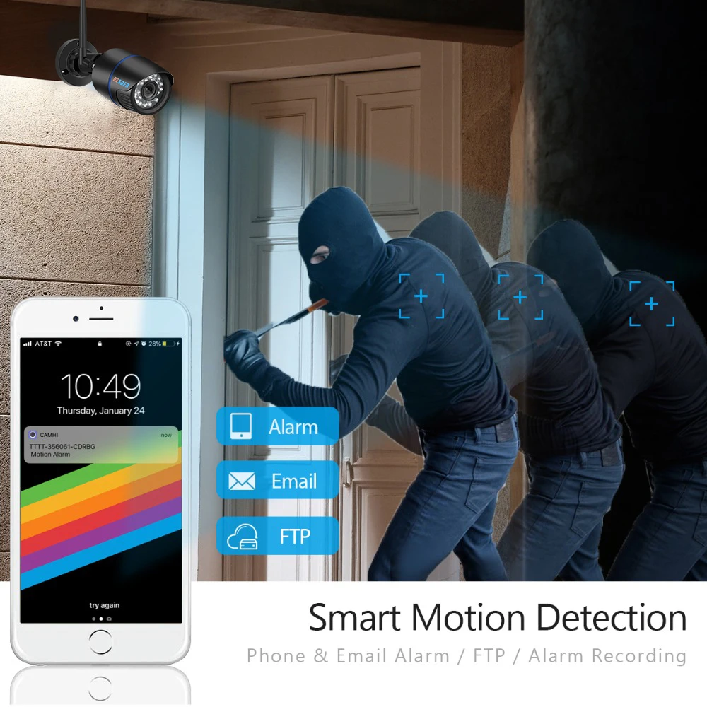 IP камера BESDER Беспроводная с микрофоном 1080P 720P ИК Wi Fi|Камеры видеонаблюдения| |