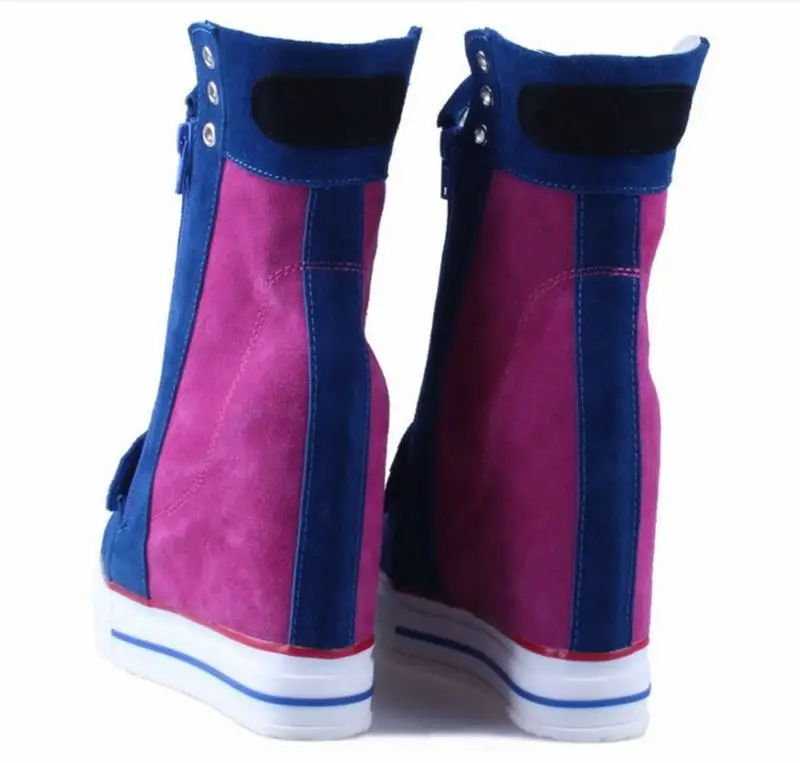 Натуральная кожа замша вышивка высокий подъём обувь на каждый день Zapatillas Deportivas