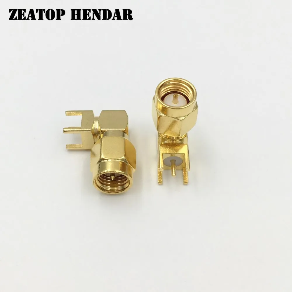 20Pcs Brass SMA Male Plug Right Angle 90 Degree Solder PC Board PCB Mount Coaxial Connector | Обустройство дома