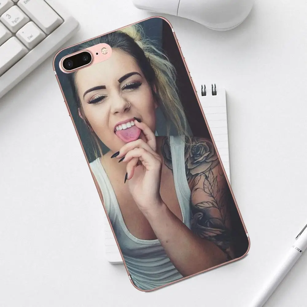 Чехол TPU для Galaxy Alpha Core Prime Note 4 5 8 S3 S4 S5 S6 S7 S8 S9 mini edge Plus с горячей блондинкой с татуировками на ноге.