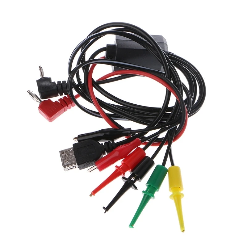 

63cm Power Supply Test Lead Cable Kit 2 Alligator Clip 2 Banana Plug 4 Hook Clip