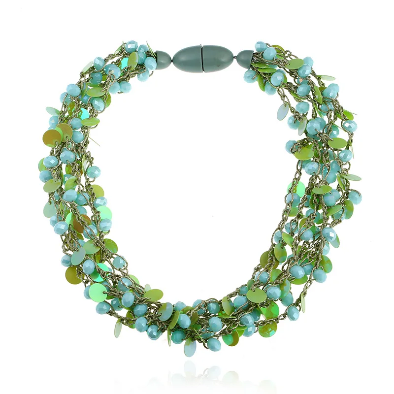Sleepylady Boho блестки колье Цепочки и ожерелья Для женщин Collier Femme заявление ожерелье
