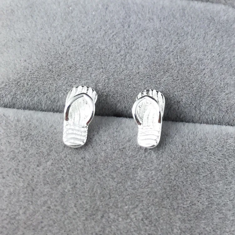 

Daisies 925 Sterling Silver Jewelry Slippers Stud Earrings Pure Silver Women Kids Statement Earrings Brincos Pendientes de plata