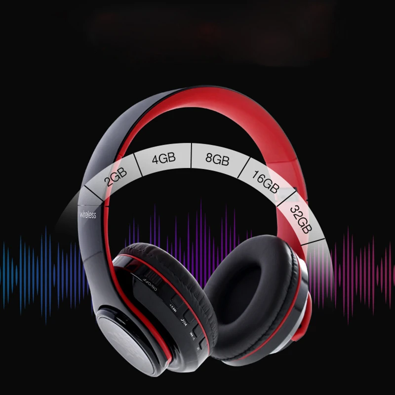 Наушники bluetooth 4,1, Беспроводные Hi-Fi семицветные, светодиодный, над ухом, гарнитура, водонепроницаемые, с микрофоном, наушники, гарнитура auricolari