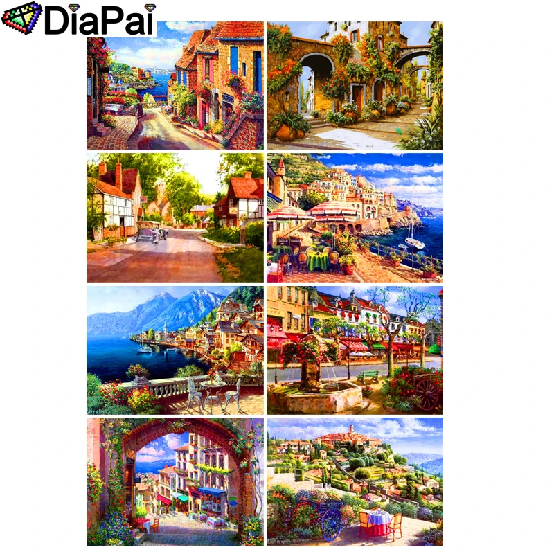 

DIAPAI 5D DIY Diamond Painting 100% Full Square/Round Drill "House landscape" 3D Embroidery Cross Stitch Home Decor