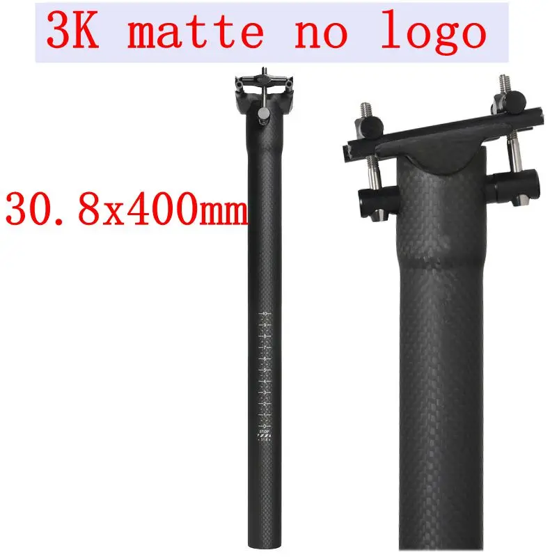 3k matte no logo Toseek полный углеродного волокна подседельный штырь для горного велосипеда супер светильник MTB горный велосипед Подседельный штырь 27,2/30,8/31,6*400/450 мм - Цвет: 3k matte no logo