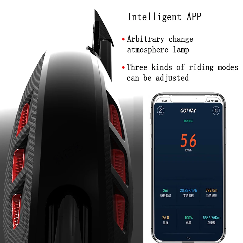 Gotway MCM5 800wh 650wh 84V Одноколесный скутер 14 дюймов Электрический сбалансированный