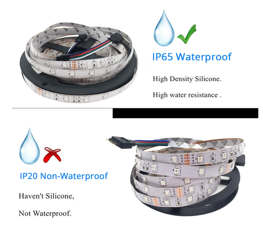 2835 SMD RGB LED Strip Lights 5M 10M 15M 20M no waterproof Flexible Ribbon Tape One Set+Touch Controller+DC 12V Power Supply | Лампы и
