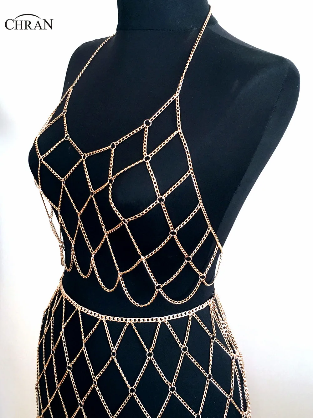 Женский пляжный бюстгальтер с цепочкой Chran ожерелье на бретельках платье Бралетт