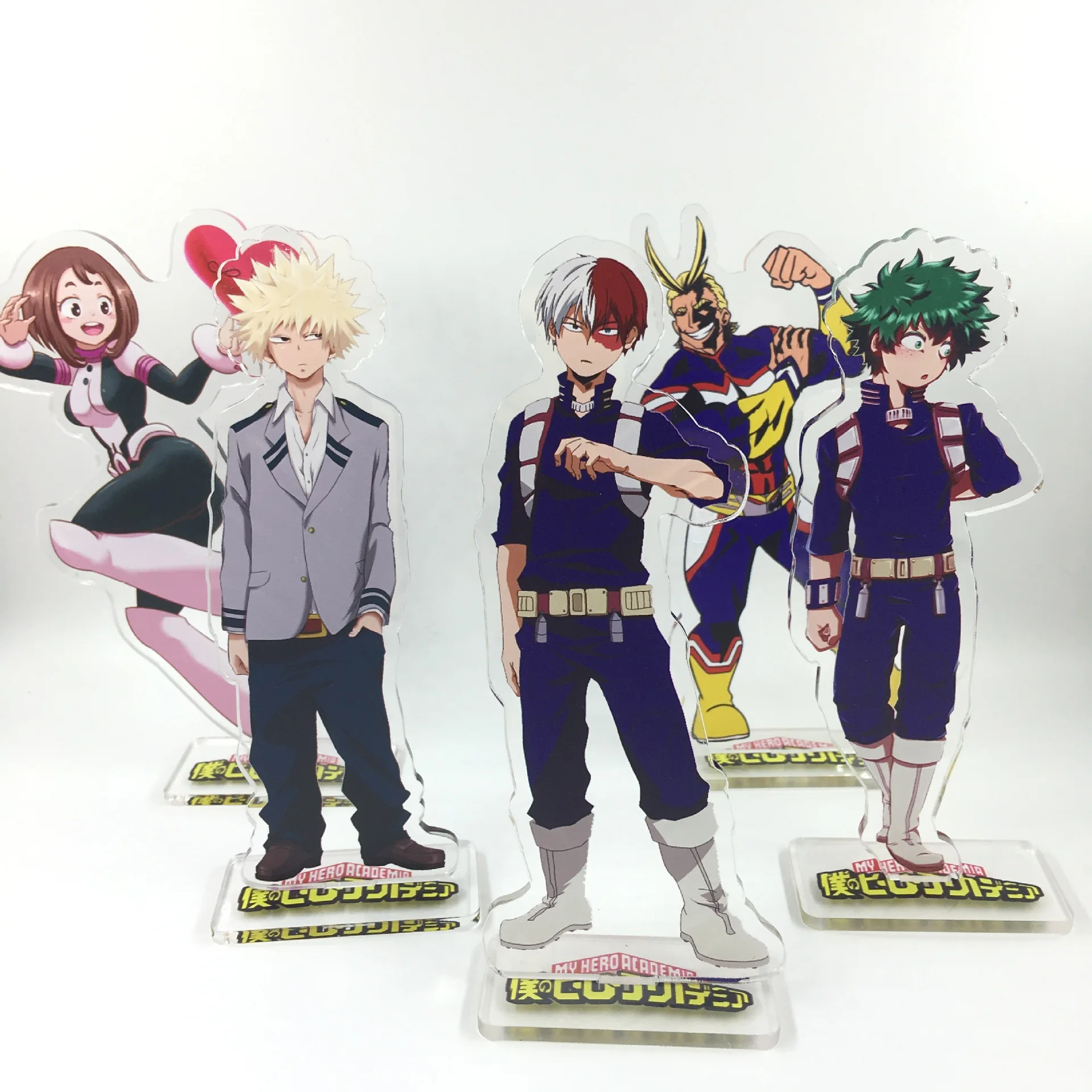 Фото Двухсторонний брелок для ключей My Hero Academia, 15 см, мультяшный Чиби, милый акриловый аниме, аксессуары для ключей брелок с фигурками из мультфил... №2