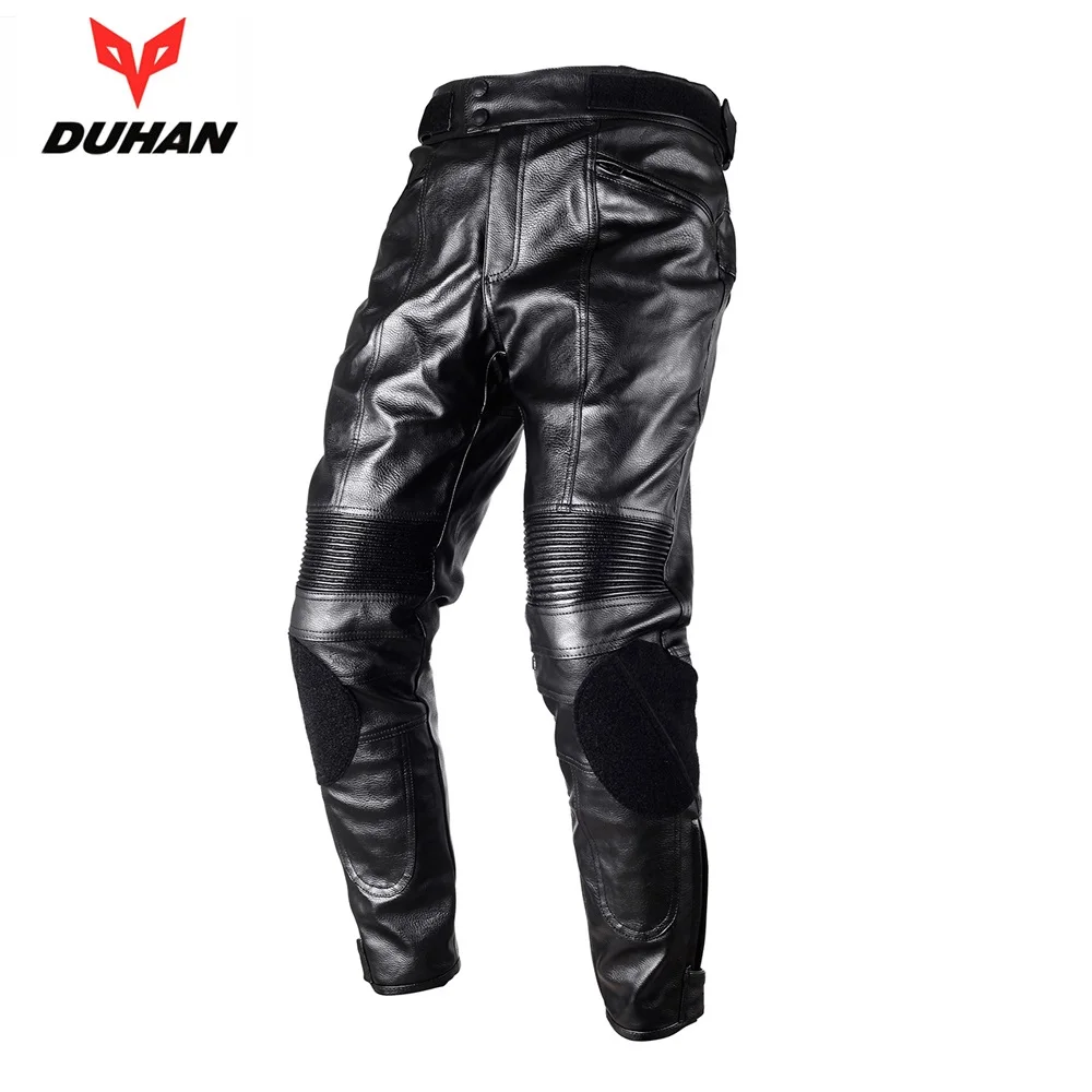 

DUHAN Motorcycle Trousers Motorcross Riding Protective Trousers Waterproof Windproof PU Imitation Leather Racing Sports Pants
