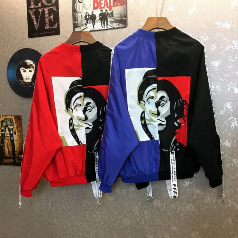

Spring Bomber Jacket Tops couple Long Sleeve Basic Coat Casual Thin Outerwear Korean Bomber Jacket outdoor style