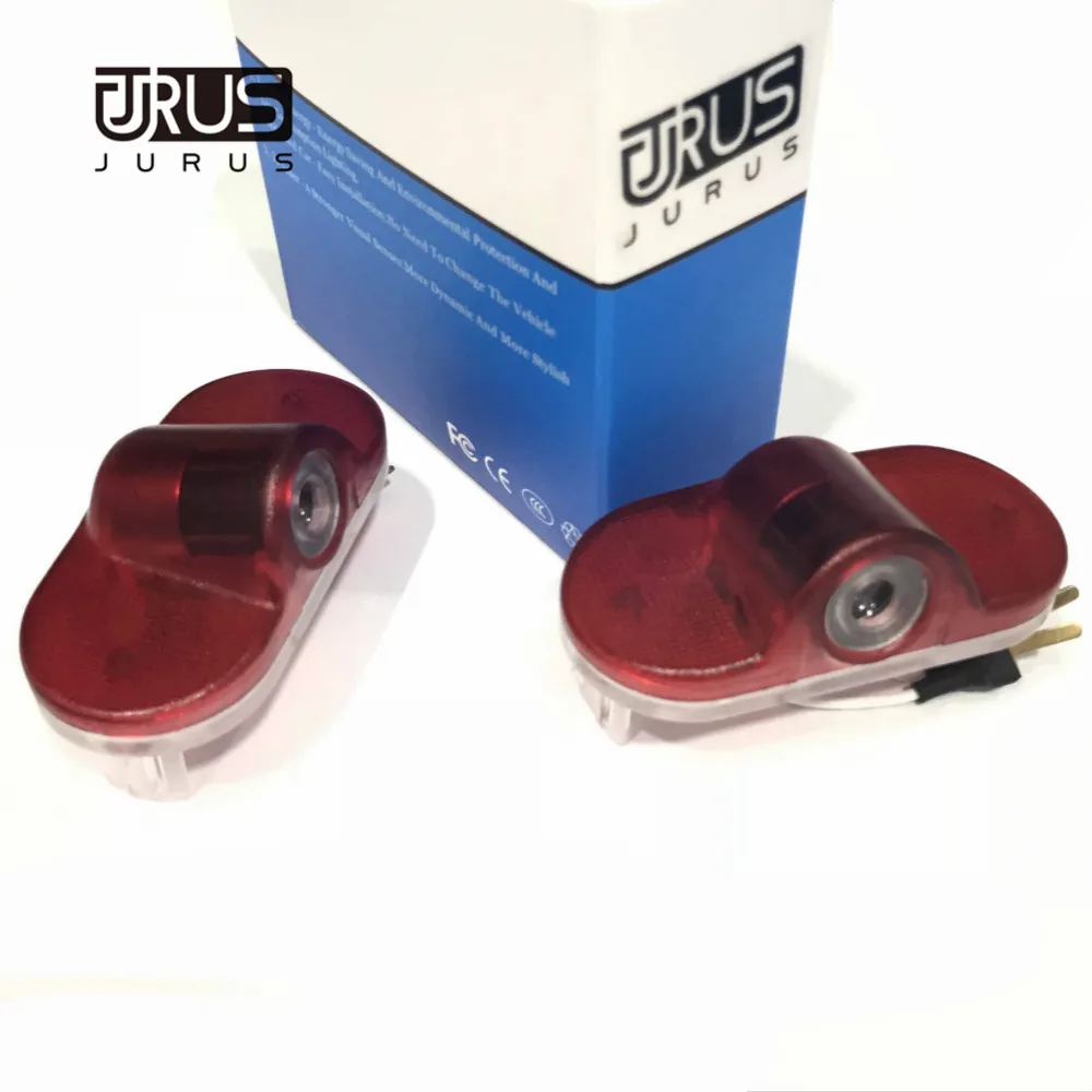 

JURUS 2pcs LED Car Door Warning Light Logo Courtesy Projector Laser Ghost Shadow Light For Skoda Octavia 2004-2008 Car-Styling