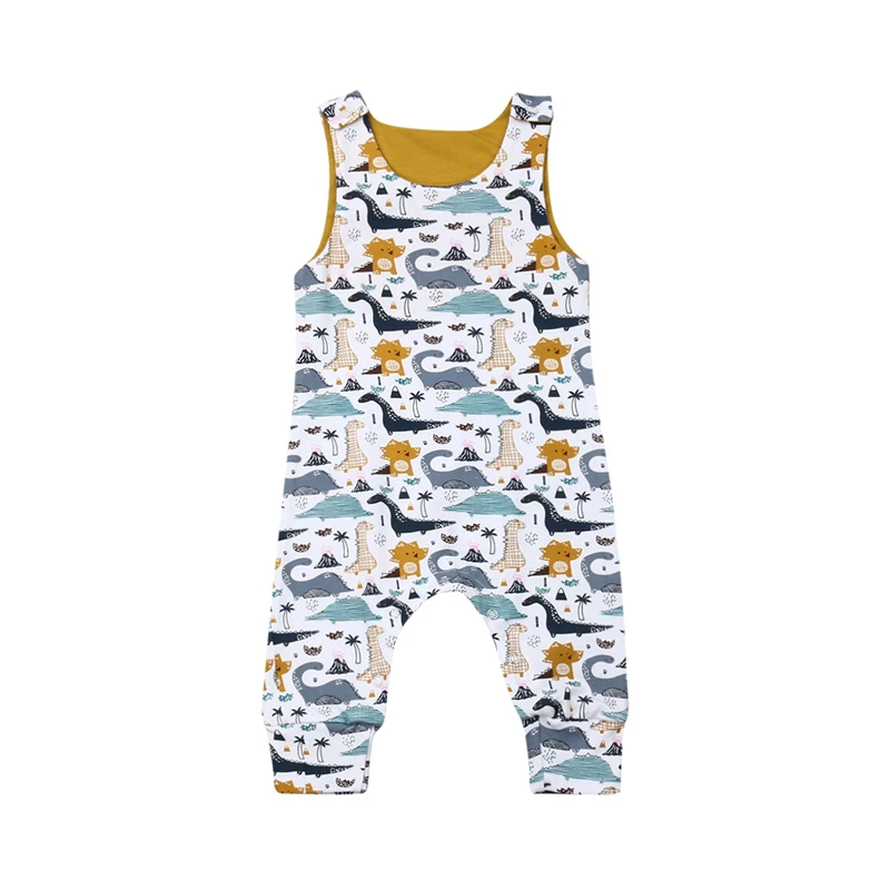 

Newborn Baby Boy Girl Dinosaur Romper Sunsuit Clothes Jumpsuit Toddler Kids Cotton Sleeveless Rompers Playsuit Outfit Clothing