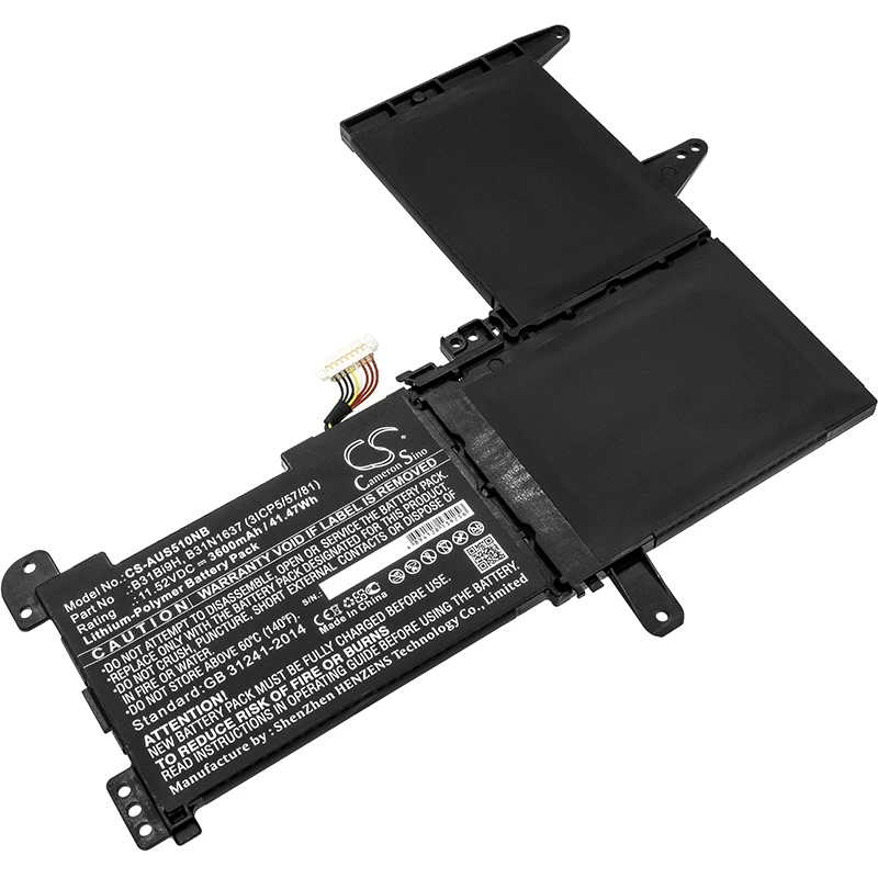 Cameron sino 3600 мА/ч, Батарея для Asus N580GD, N580VD S51 Asus N580GD N580VD S510 0B200-02590000 B31Bi9H B31N1637(3ICP5/57/81