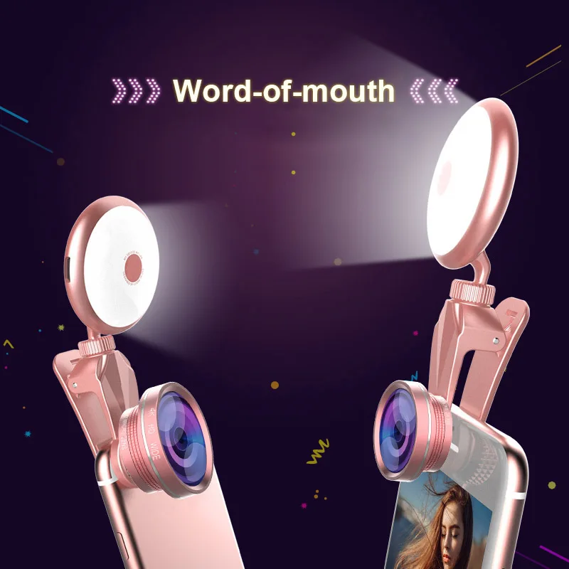 

1 Pcs Selfie Ring Light Clip Fill Light LED with Mobile Lens Camera Kit for Phone QJY99