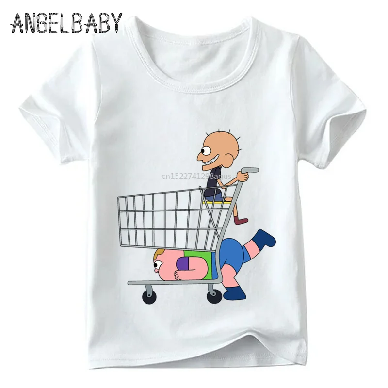 Забавная детская футболка с рисунком Кларенса летние топы для маленьких