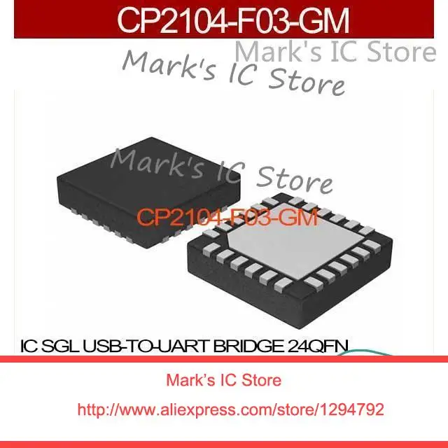 CP2104-F03-GM IC SGL USB-TO-UART мост 24QFN 2104 CP2104 P2104 CP2104-F03 CP2104F03 | Электронные компоненты и