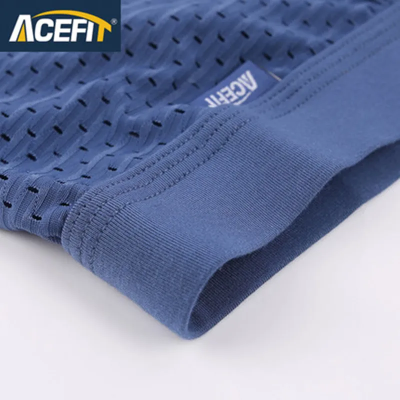 Бренд Acefit мужское нижнее белье модал шелк сетка мужские боксеры однотонные