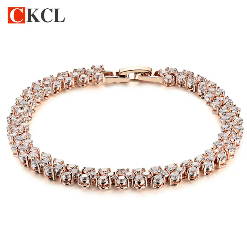 Хит продаж золотой цвет качество AAA кубический цирконий кристалл римская цепочка