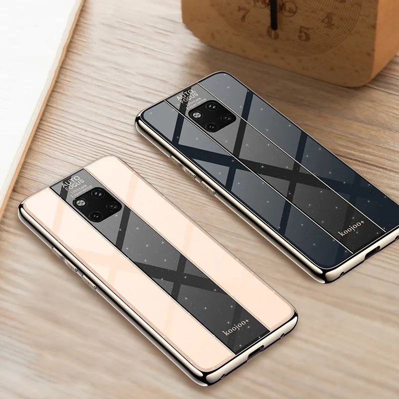 Чехол для Huawei P30 роскошный покрытый краем из ТПУ окрашенный стеклянный чехол Mate 20