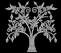 2pclot lovely tree patches hot fix rhinestone motif designs hot fix rhinestone applique iron on transfers motif patches