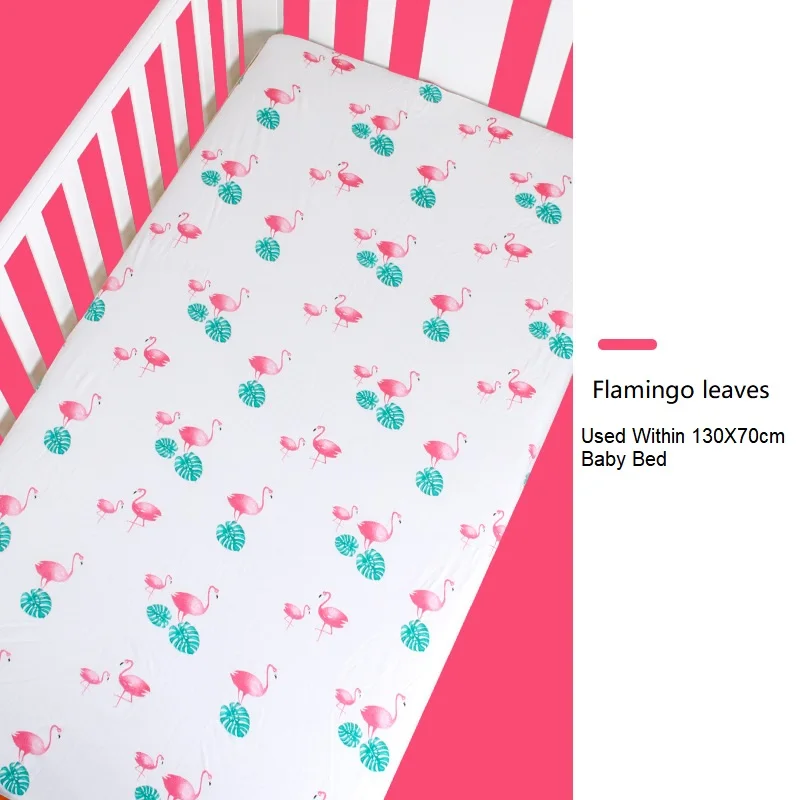 Flamingo leaves Простыня для матрасов для новорожденных из хлопка, детские матрасы для детской кроватки, детские постельные принадлежности, детские постельные принадлежности - Цвет: Flamingo leaves