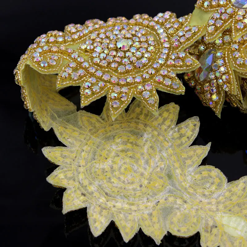 1 ярд Горячая фиксация горный хрусталь для отделки аппликации DIY ремесло