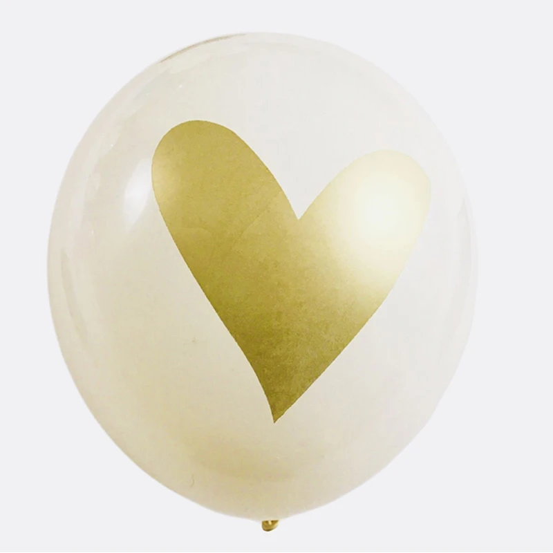 Printed Heart Balloons 12 Inch Boys Girls Party Like Birthday Confetti Banner Baby Decoration | Дом и сад