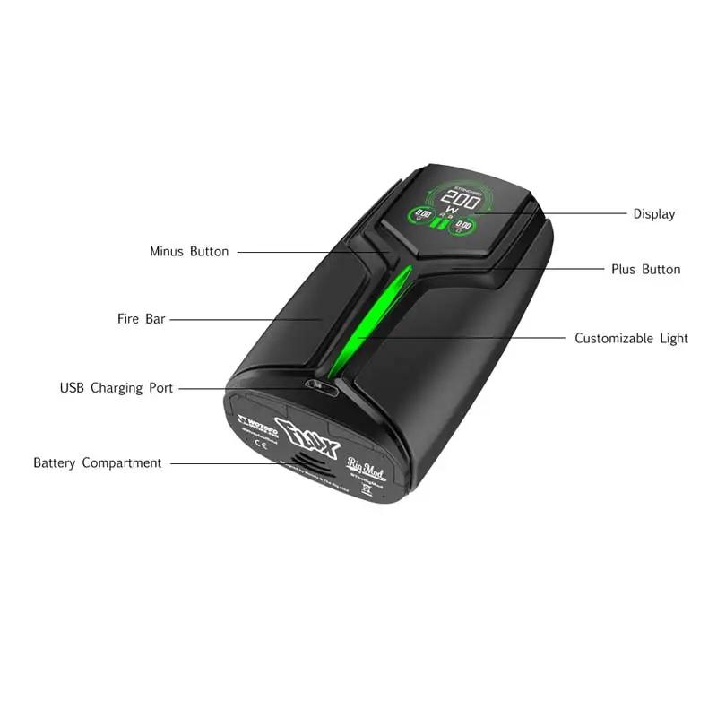 Оригинальный приветственный флюс бокс мод 200 Вт электронная сигарета vape с OLED 1 3