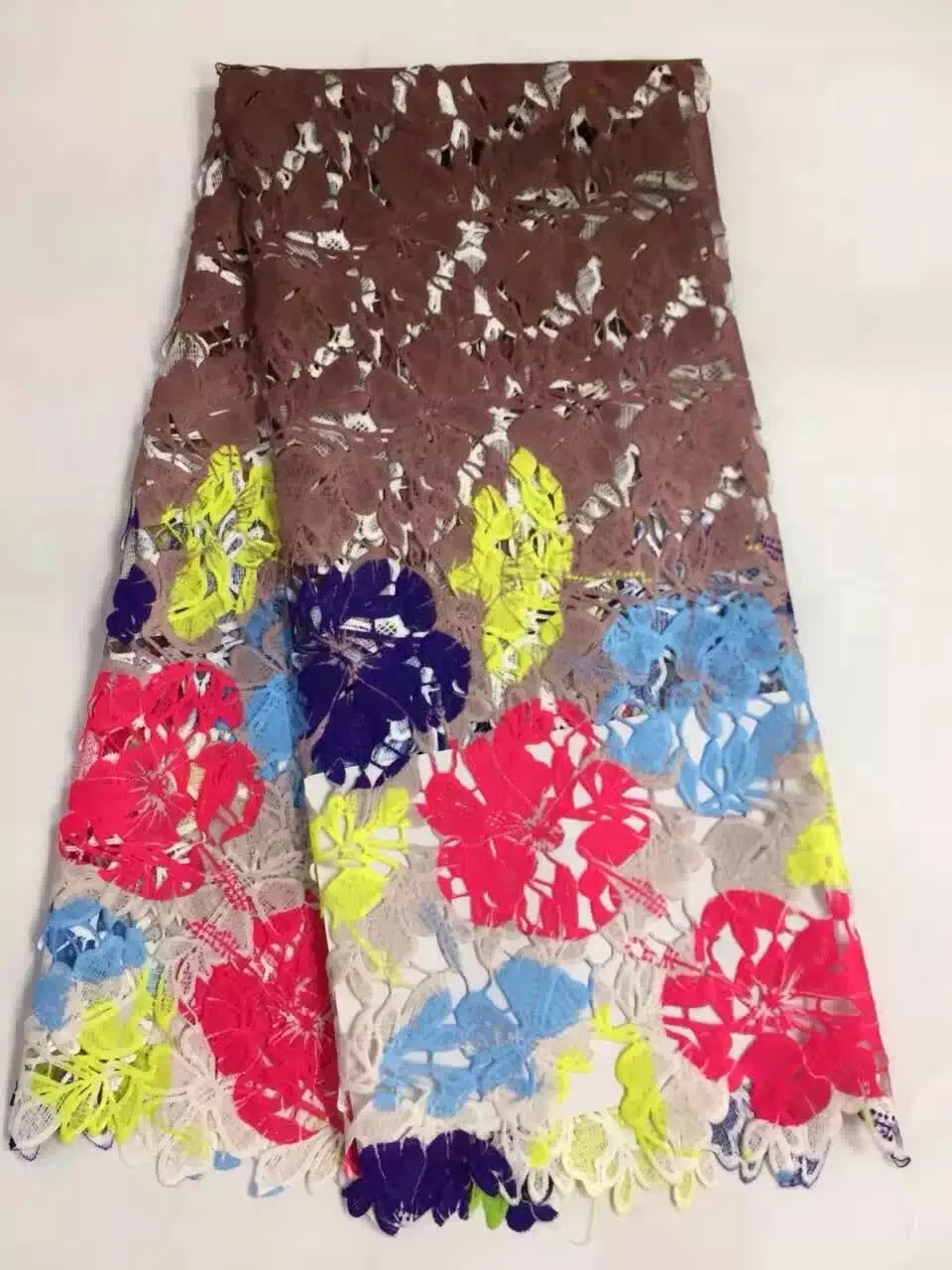

Latest nigerian mech lace fabric Embroidered High Quality African Lace Fabric 2017 multicolor cord Lace Fabric For Party K-R968B