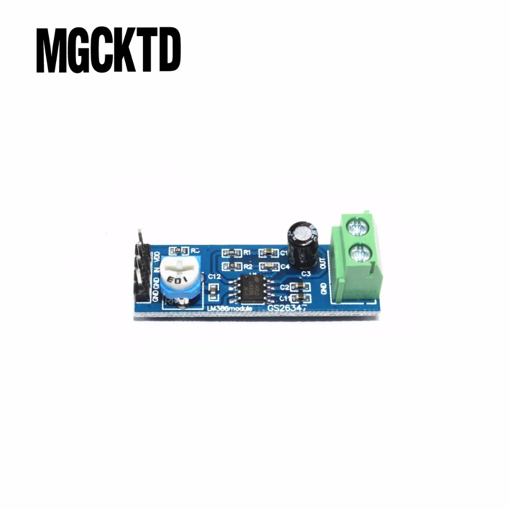 

LM386 Audio Amplifier Module 200 Times 5V-12V Input 10K Adjustable Resistance