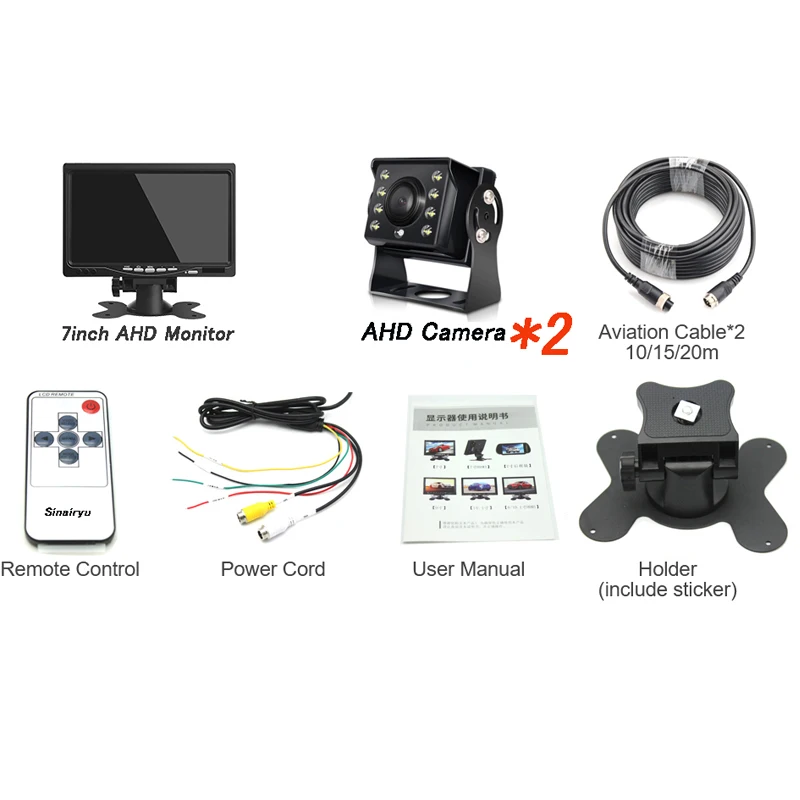 1280*960P 7 "IPS Экран AHD CCTV автомобиля для контроля уровня сахара в крови с 2 Каналы