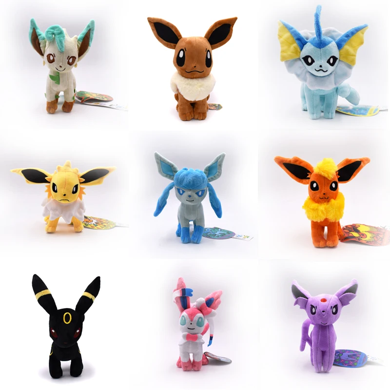 9 видов стилей стоящий Eevee Umbreon Flareon Vaporeon Glaceon Jolteon Espeon Leafeon Sylveon, плюшевая качественная мультяшная игрушка