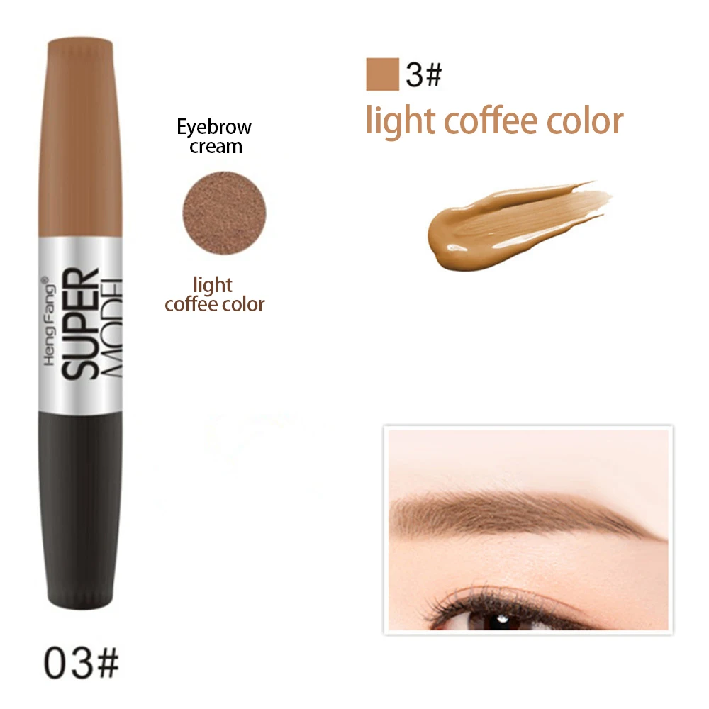 03 1 PC 2 in 1 Double-head Design Eyebrow Cream Mascara Combination Long-lasting Makeup No Blooming Waterproof make up Tool TSLM2 - Цвет: 03