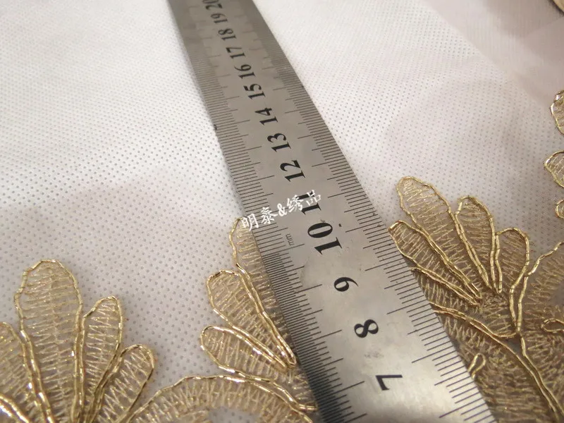 11 см широкая Золотая свадебная вуаль/кружевная лента для платья вышитая