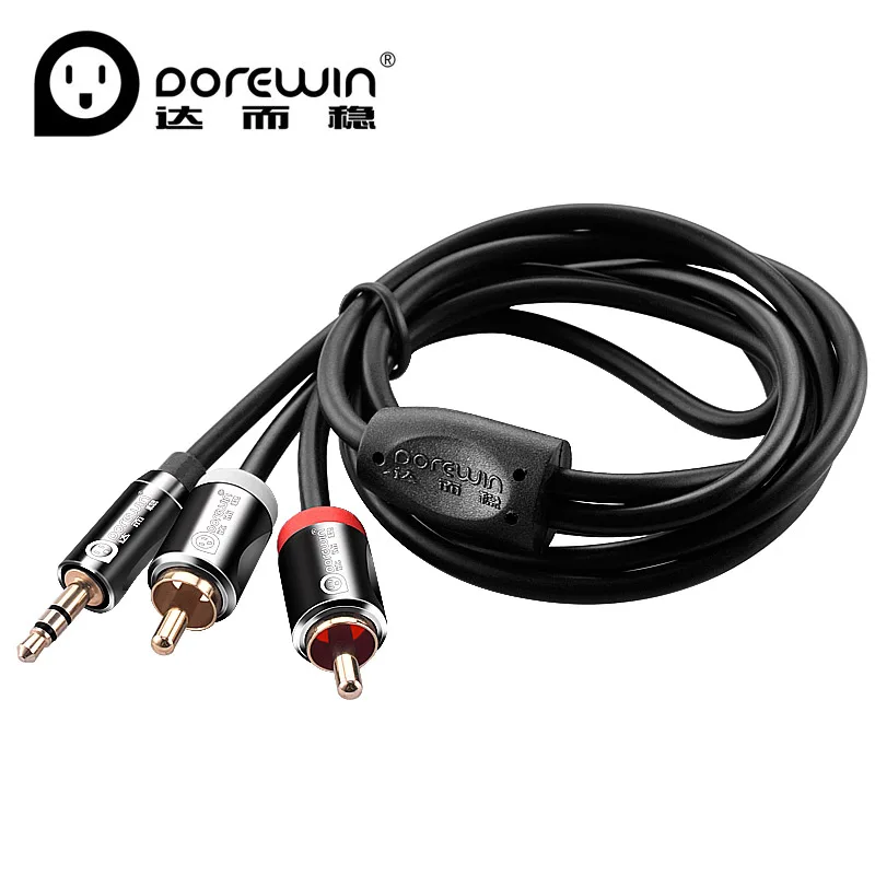 Dorewin аудио кабель Jack 3.5 К 2rca мужчинами 2RCA до мм RCA AUX 3 м 5 для эдифер дома Театр