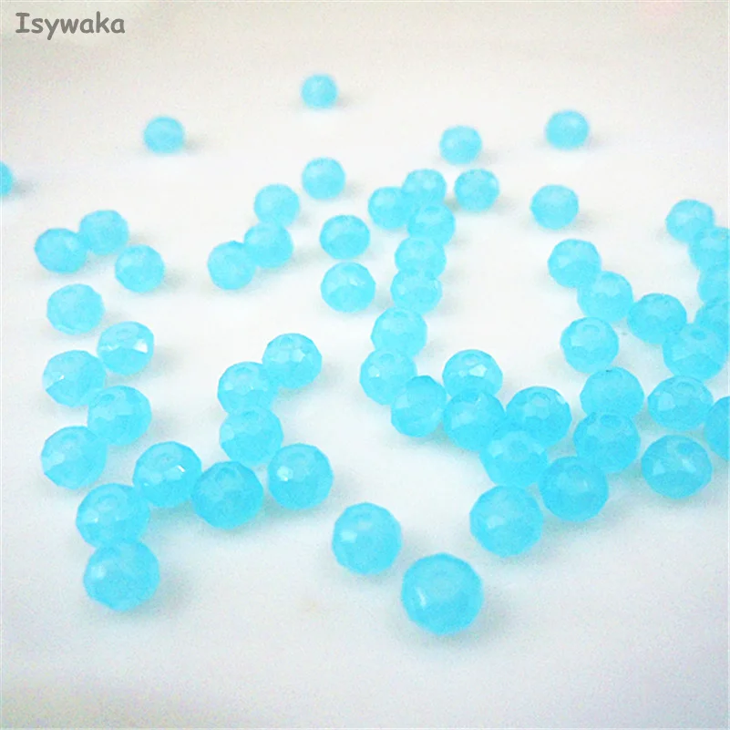 Solid Blue Isywaka серебристо-белый цвет 3*4 мм 145 шт Австрийские граненые Хрустальные стеклянные бусины Круглые бусины для изготовления ювелирных изделий - Цвет: Solid Blue