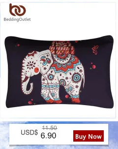 BeddingOutlet Boho Bedding Set Indian Elephant Black Printed Bohemia Duvet Cover Bedspread Twin Full Queen King Bed Set 4Pcs