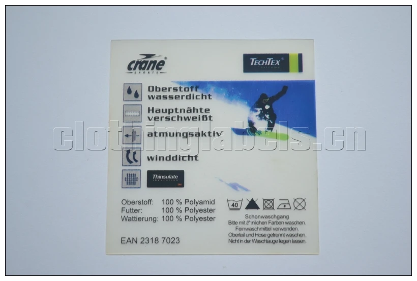 

TPU printed label for clothing free shipping