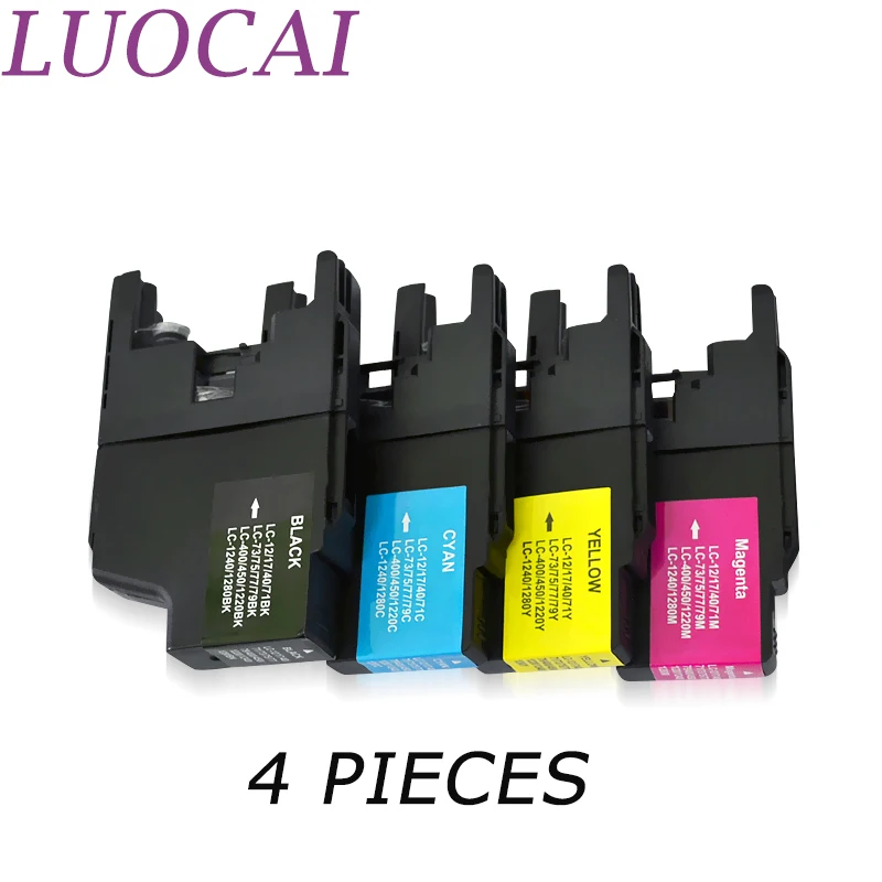 LuoCai 4 шт. совместимые чернильные картриджи LC1240 LC1280 LC75 LC73 LC77 LC79 LC12 LC17 LC450 LC400 для J6910CDW