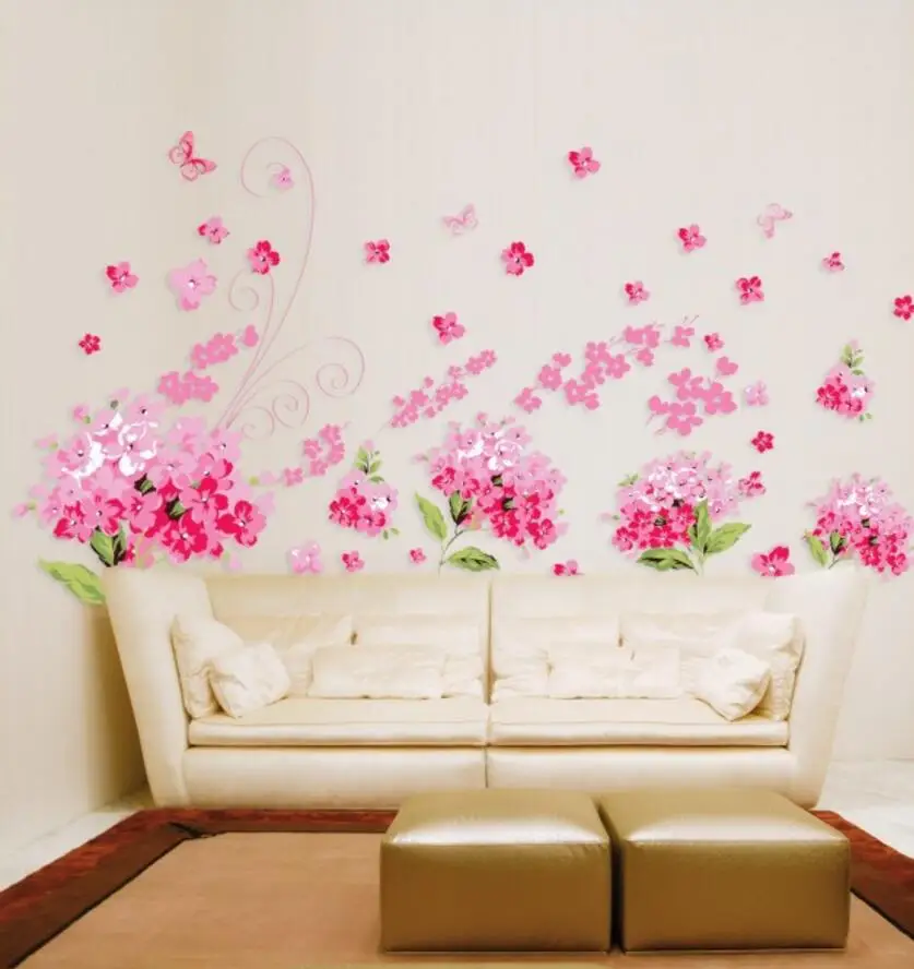 

High quality flower Para Para Sakura DIY Removable Art Vinyl Wall Stickers Decor Mural Decal AY957
