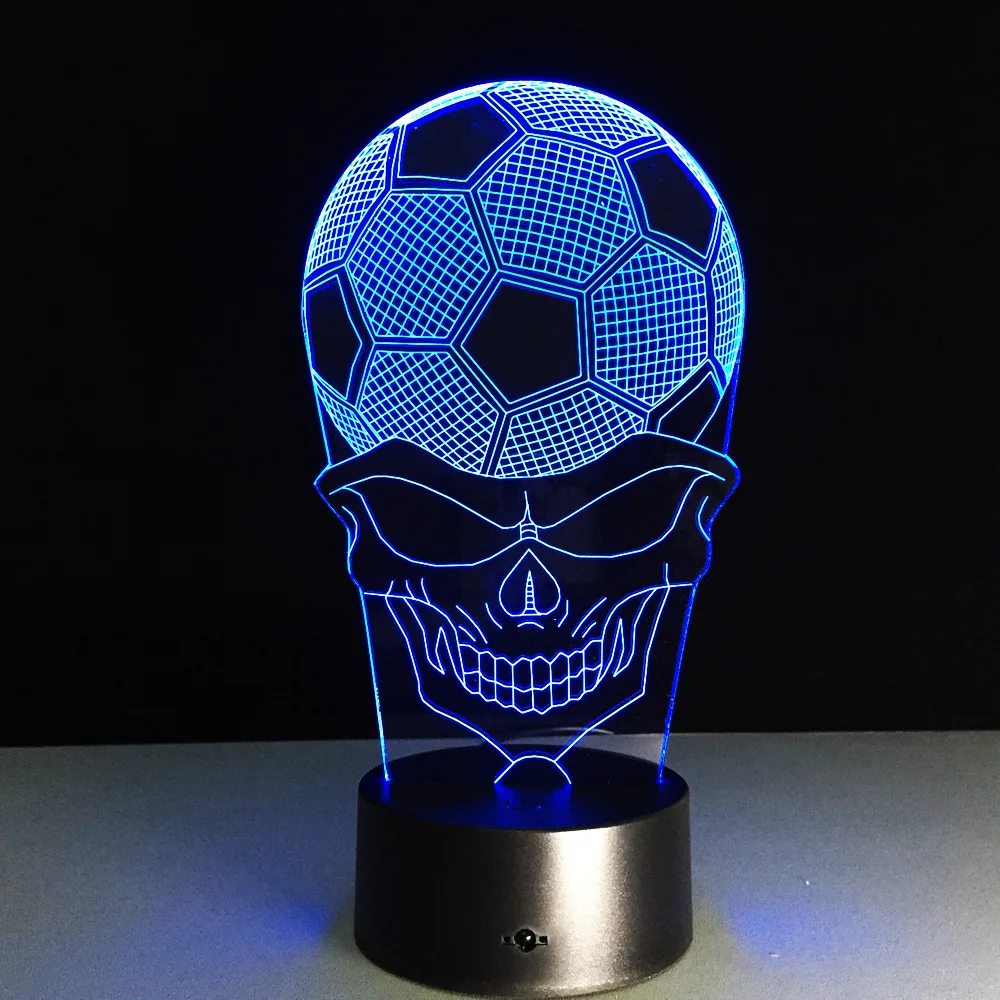 7 Color Lamp 3D Visual Led Night Lights for Kids Touch USB Table Lampara Lampe Baby Sleeping Nightlight Football 2017 Usb | Лампы и