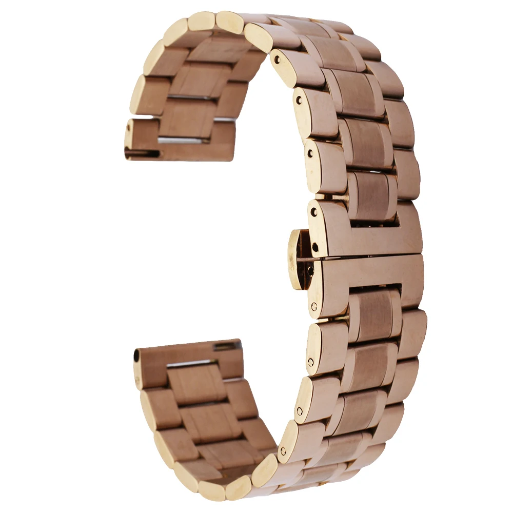 Stainless Steel Watch Band 20mm 22mm for Pebble Time / Round / Steel / Bradley Timepiece Metal Strap Loop Wrist Belt Bracelet