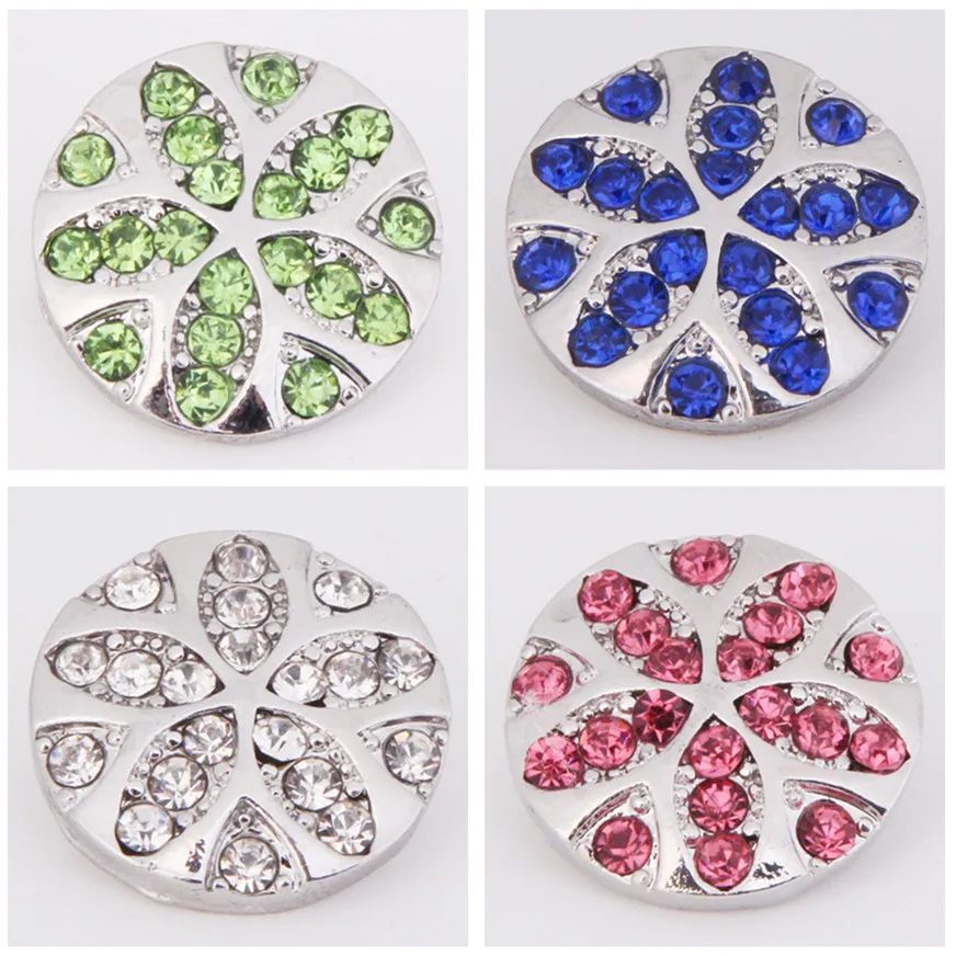 Горячая Распродажа KZ1164 очаровательные Стразы Цветок 18 мм защелкивающиеся кнопки подходят для бриллиантов ожерелья ювелирные изделия оптовая продажа Модные женские